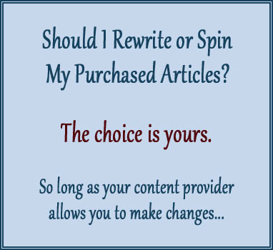 Should I Rewrite or Spin Purchased Articles?