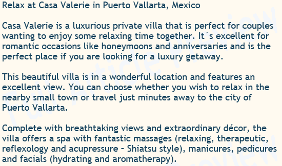 Buy cheap articles about Casa Valerie for your website or blog.