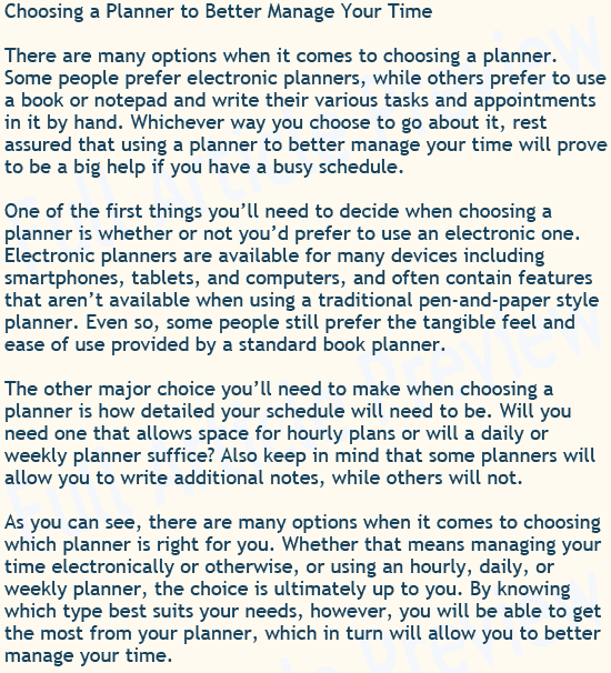 Buy this article about choosing a planner for your website or blog.