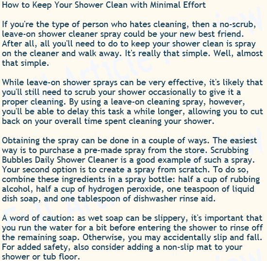 Buy this cleaning article for your newsletter, website, or blog.