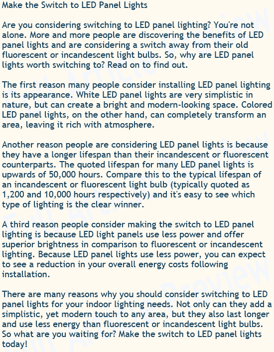 Buy articles about LED lights.