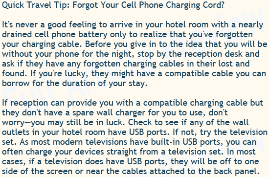 Buy this travel article about charging your phone for your website, newsletter, or blog.