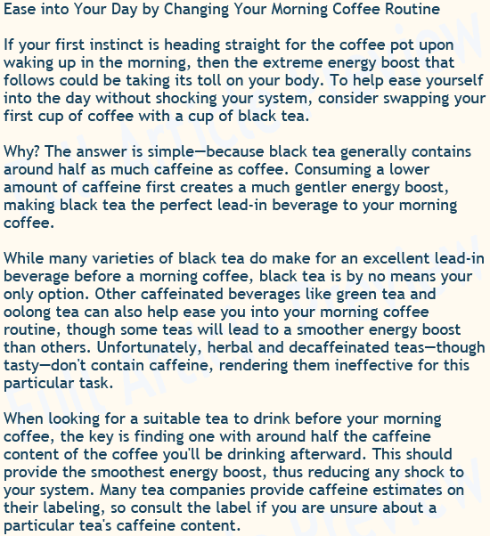 Buy this article about drinking tea for your website, newsletter, or blog.
