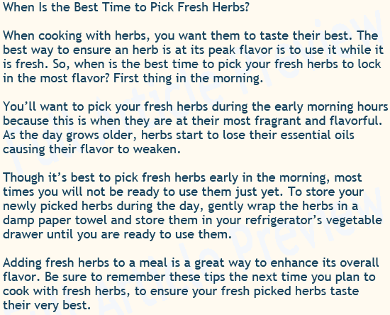 Buy an article about fresh herbs for your website or blog.